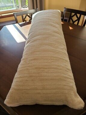 Cream Faux Fur Ultra Plush Body Pillow